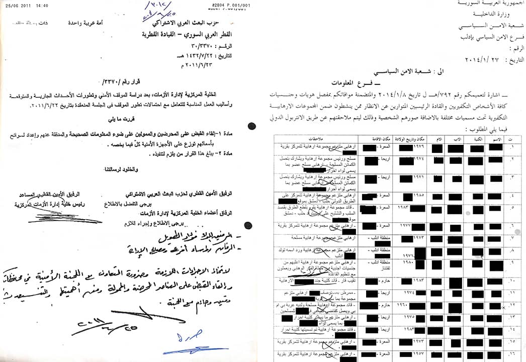 Photo of Syrian documents