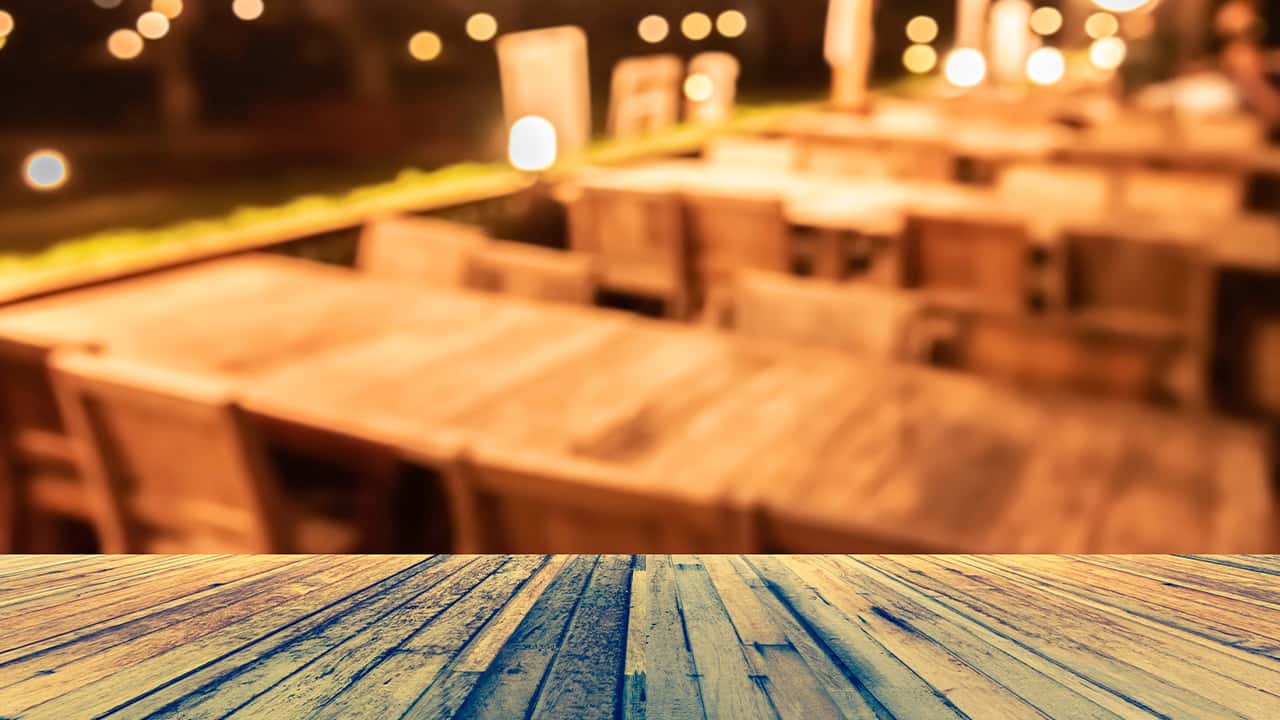 Image of a restaurant patio dining area