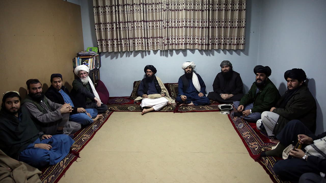 Photo of jailed Taliban are seen after an interview 