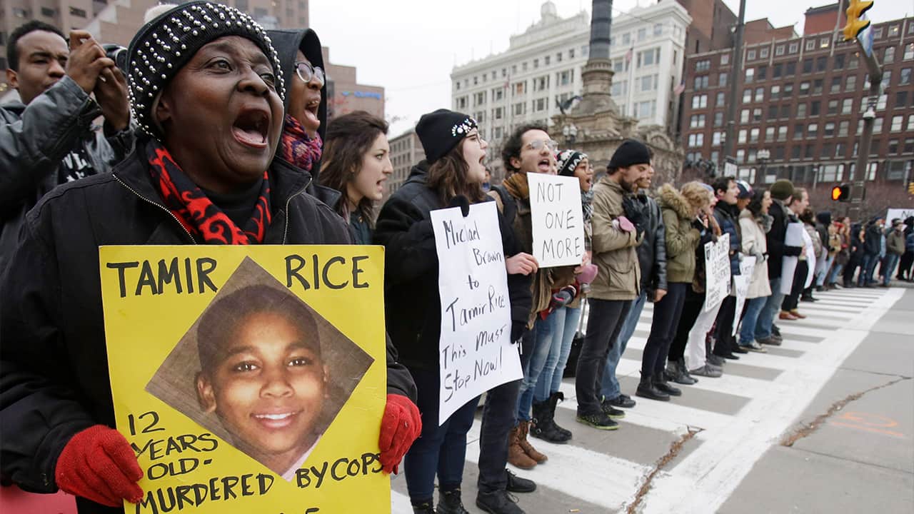 Photo of protesters in 2014 