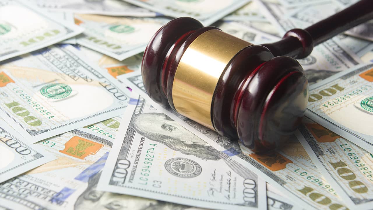 Photo of money and a gavel