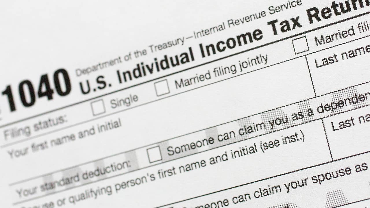 Photo of a tax return form