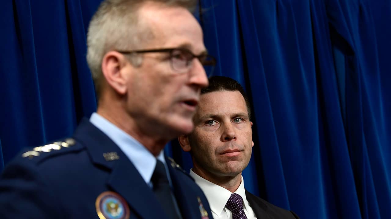 Photo of U.S. Customs and Border Protection Commissioner Kevin McAleenan and Commander of United States Northern Command and North American Aerospace Defense Command Gen. Terrence John O'Shaughnessy