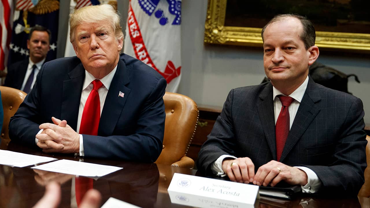 Photo of President Donald Trump and Alex Acosta
