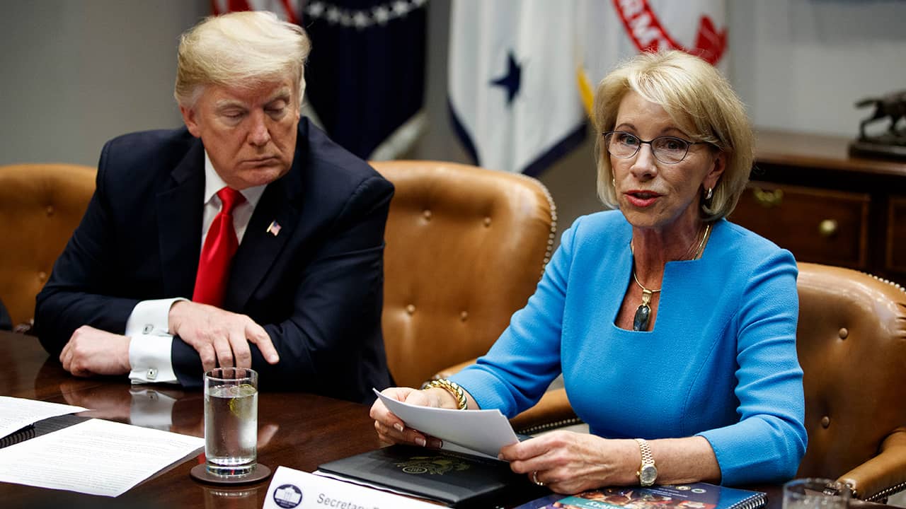 Photo of President Donald Trump and Betsy DeVos