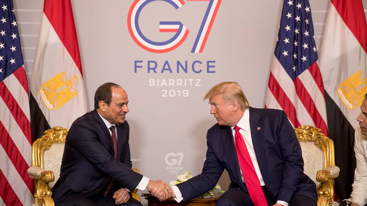 Photo of President Donald Trump and Egyptian President Abdel Fattah al-Sisi 