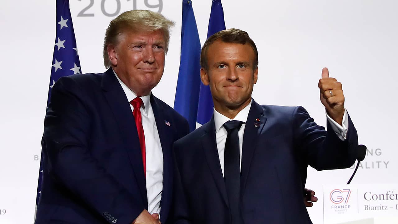 Photo of President Donald Trump and French President Emmanuel Macron
