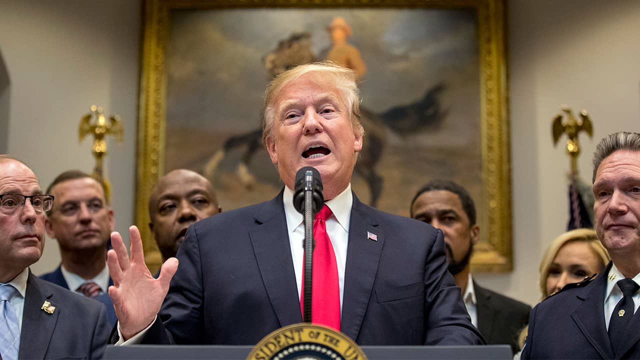 Photo of President Trump advocating for federal prison reform