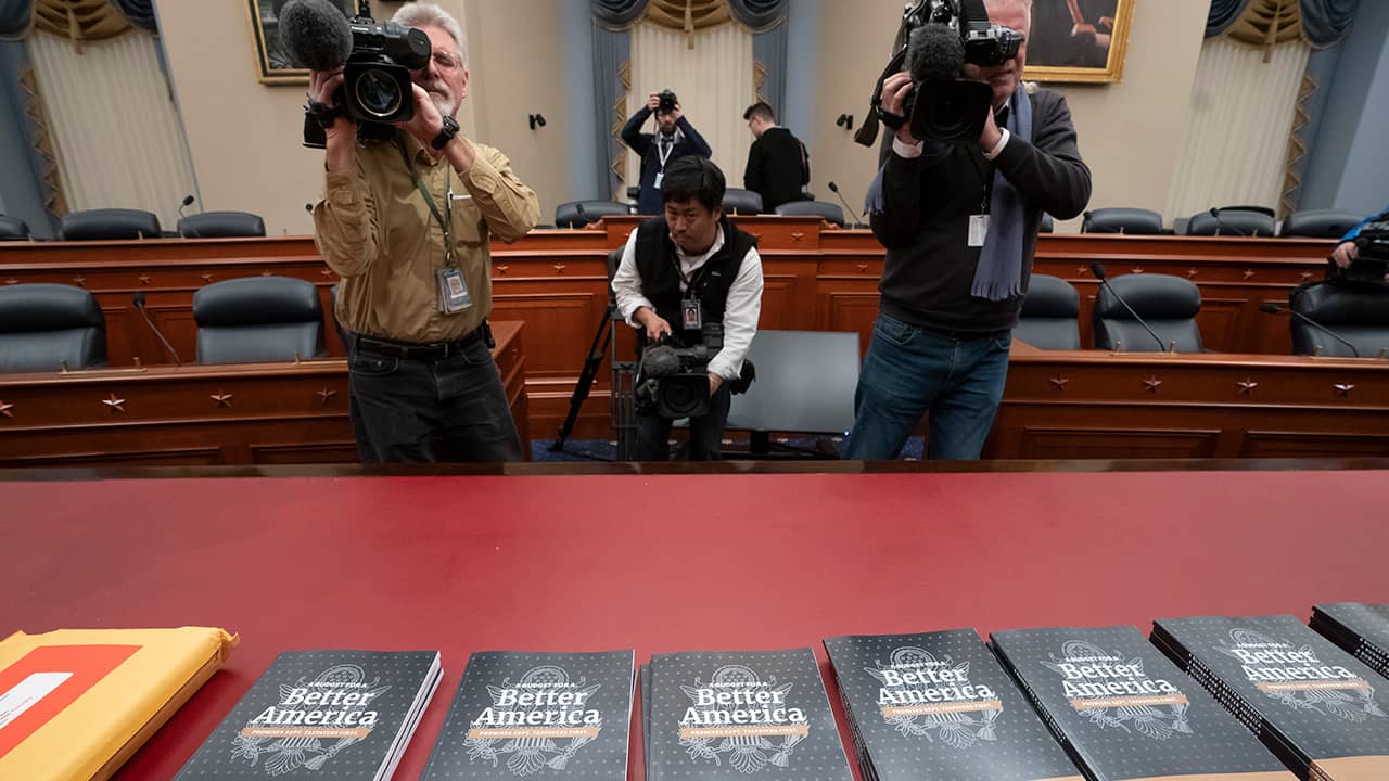 Photo of prep for Trump's 2020 budget outline in Capitol Hill