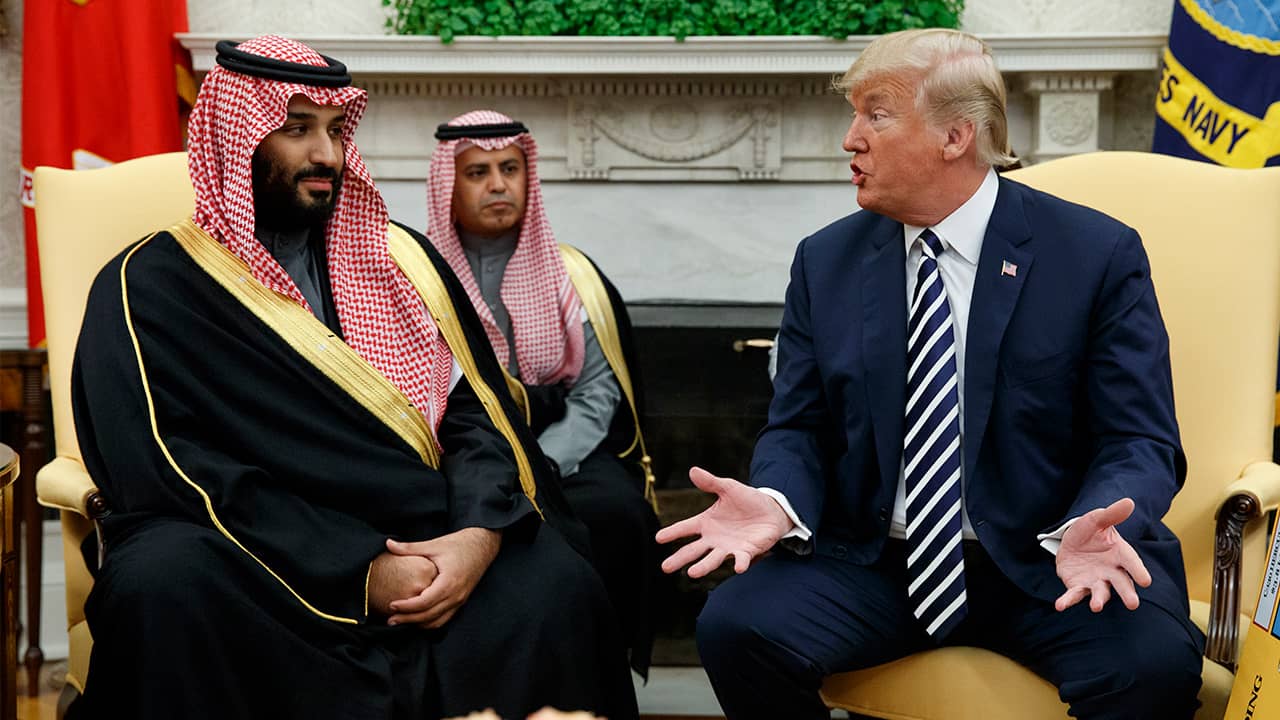 Photo of President Trump meeting with Saudi Arabia's crown prince