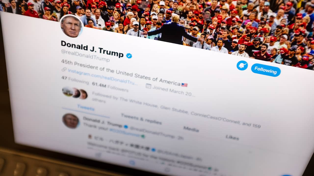 Photo of Donald Trump's Twitter account