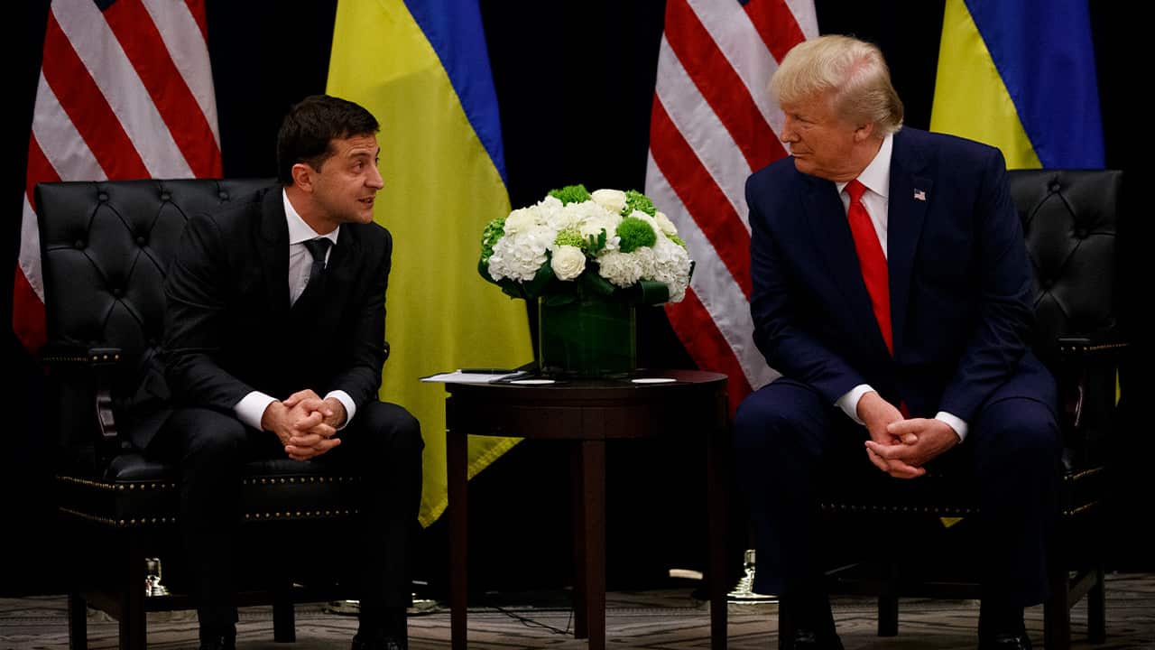 Photo of President Donald Trump and Ukraine President Volodymyr Zelenskiy