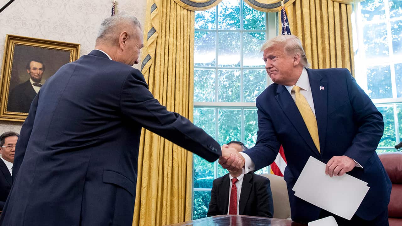 Photo of President Donald Trump and Chinese Vice Premier Liu He