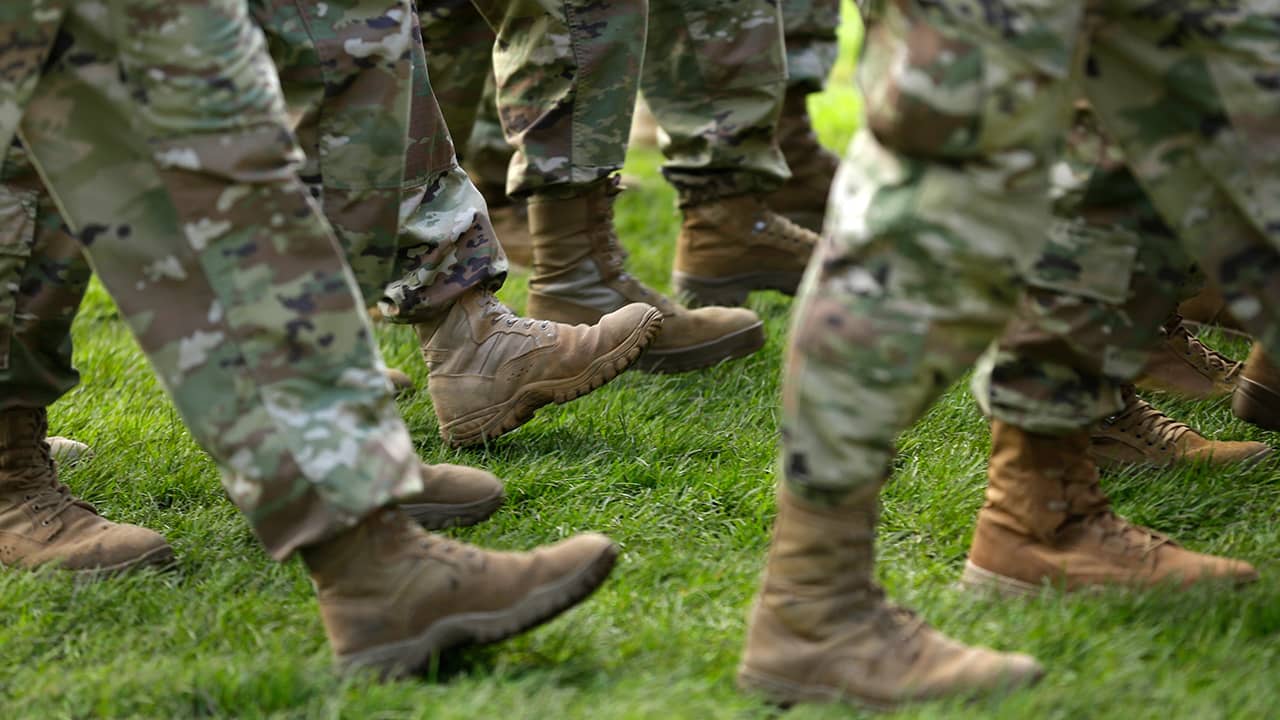 Photo of U.S. Army solders marching in formation
