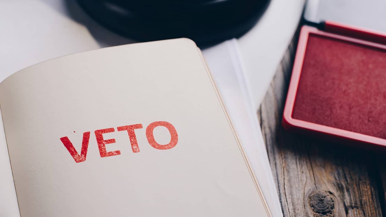 Photo of vetoed bill