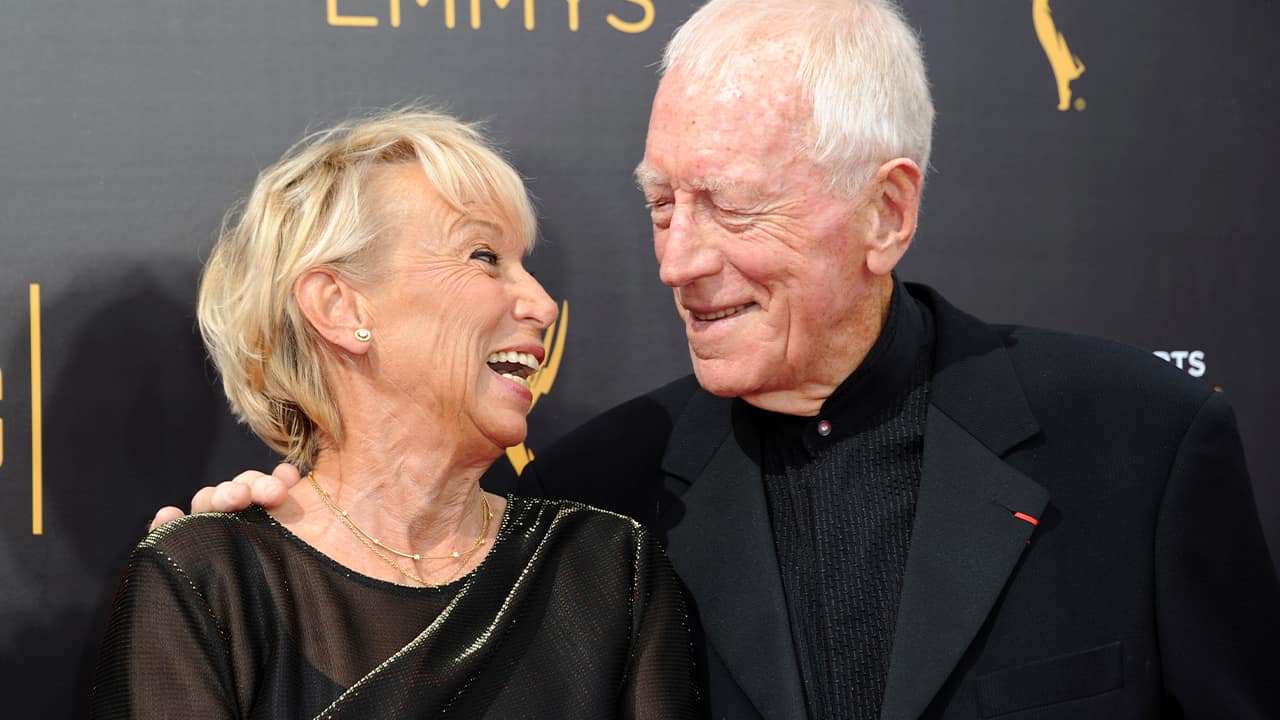 Photo of Max von Sydow and his wife Catherine Brelet 