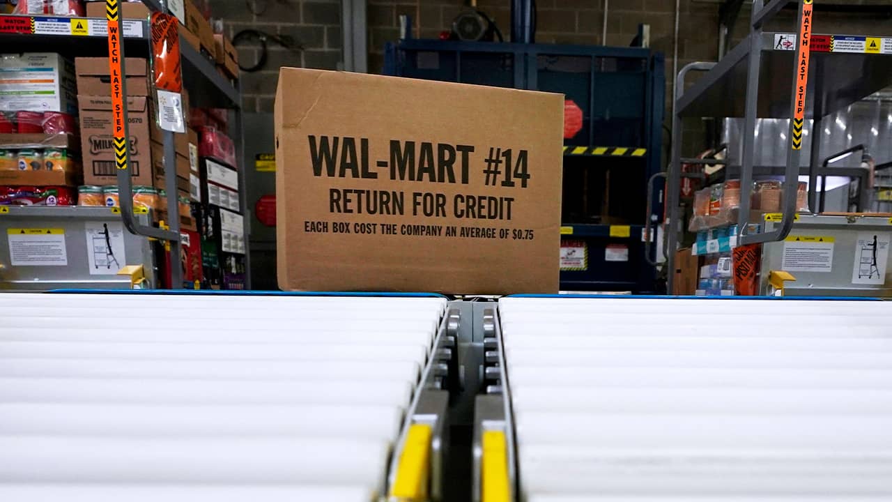Photo of a box of Walmart merchandise