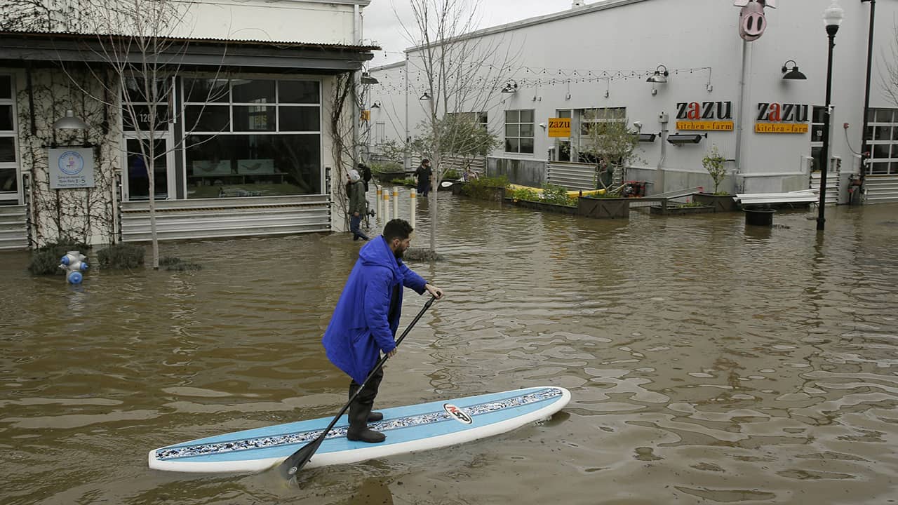 Photo of a man on a paddle board