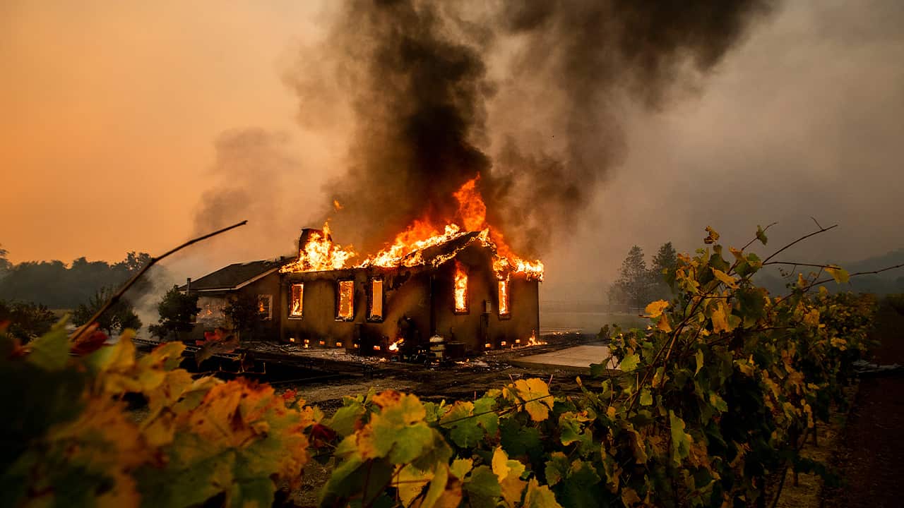 Photo of a burning house