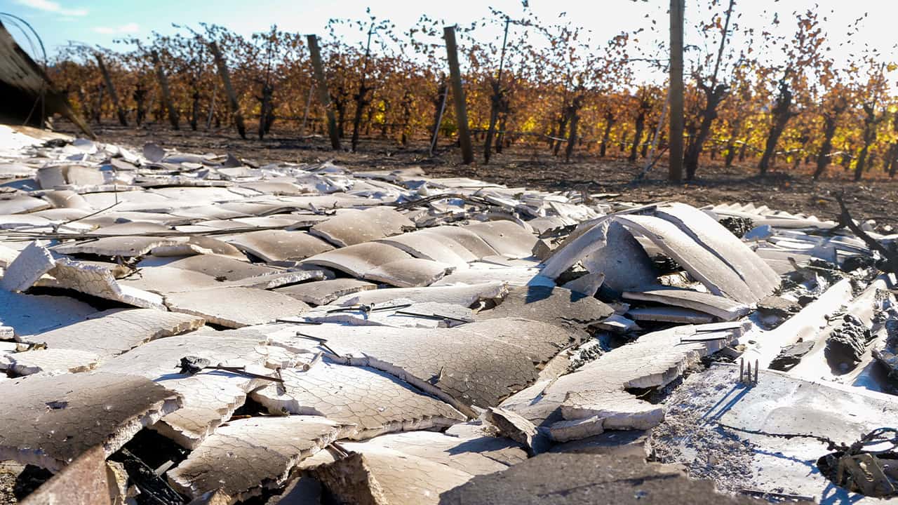 Photo of wildfire destruction 