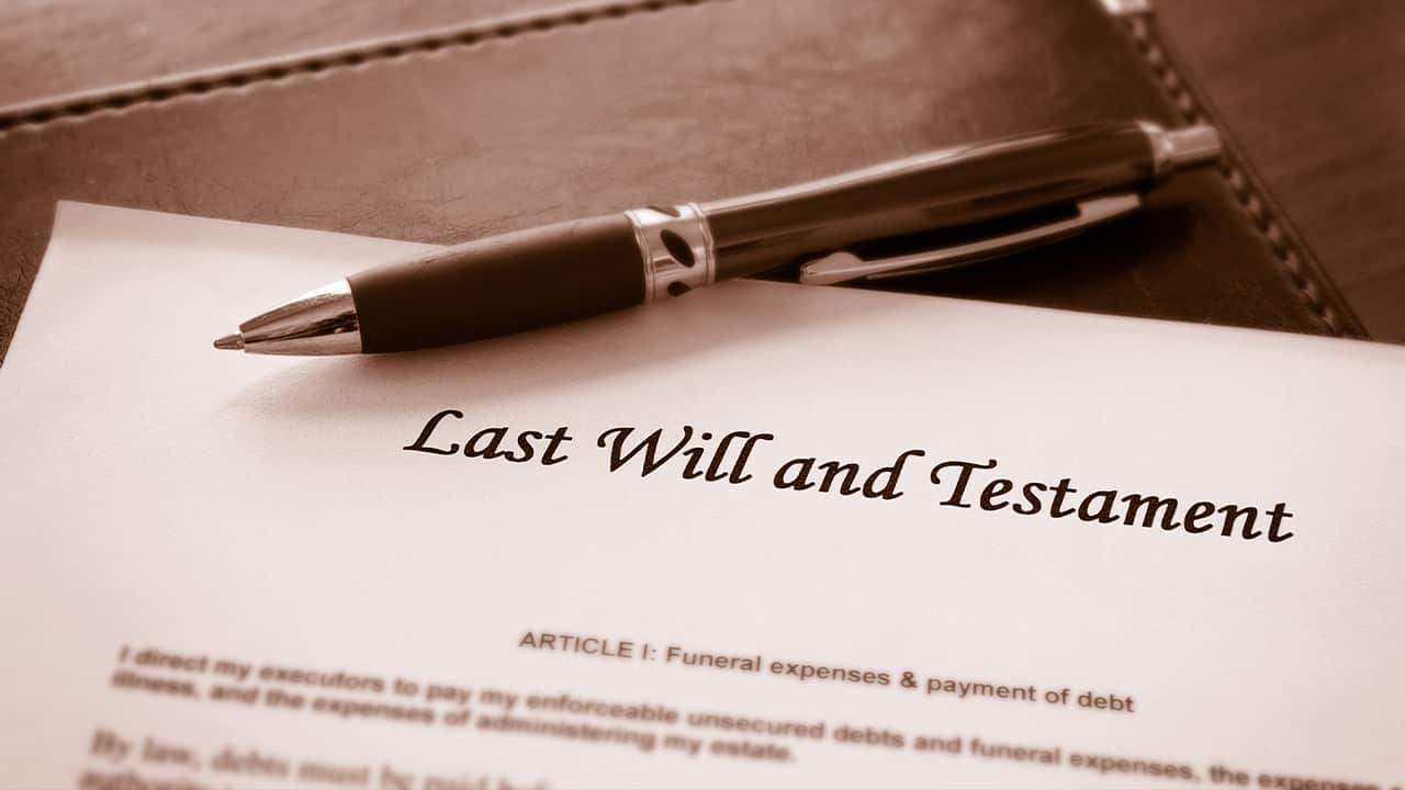 Photo of last will and testament