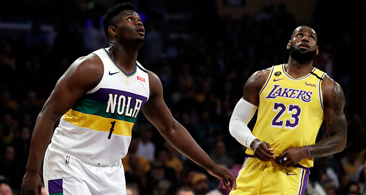 Photo of Zion Williamson and LeBron James