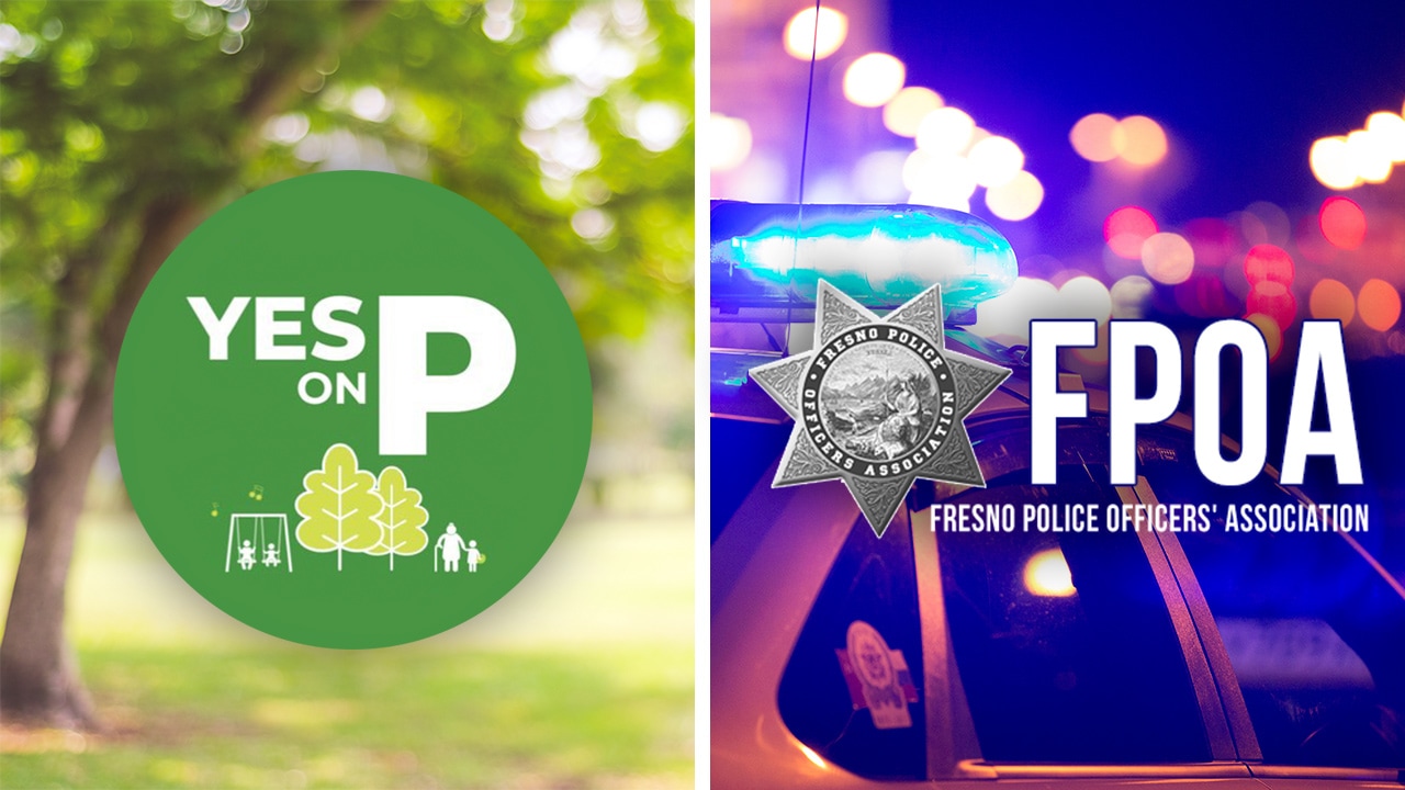Photo combo of Yes on P logo and FPOA logo