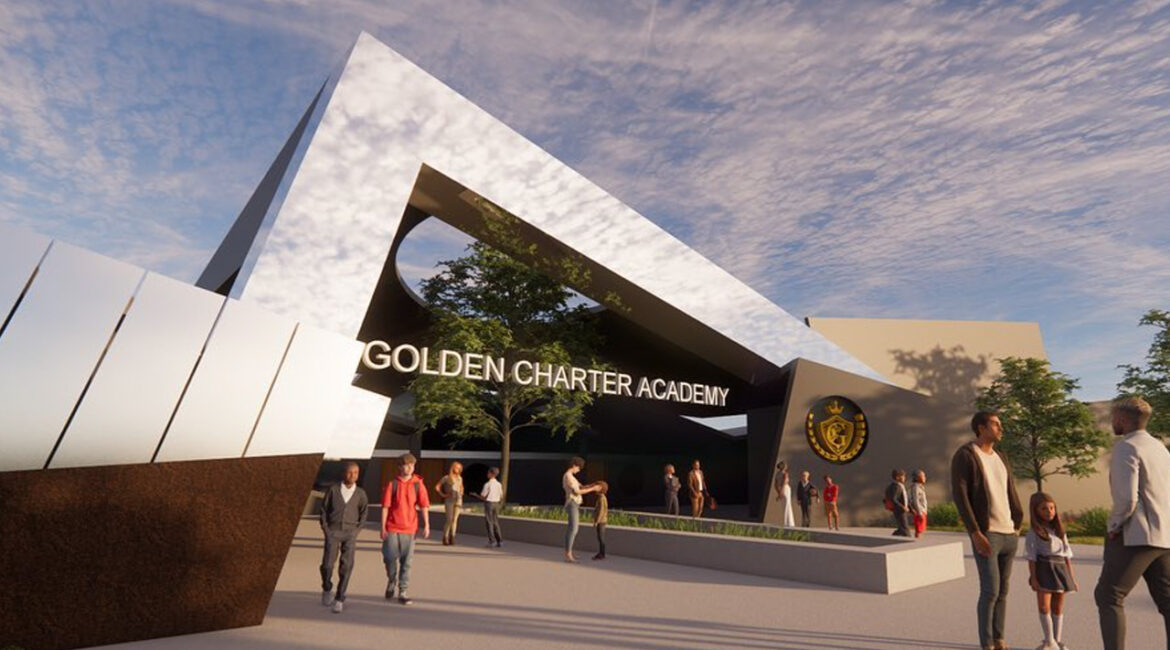 A rendering of the new Golden Charter Academy Building