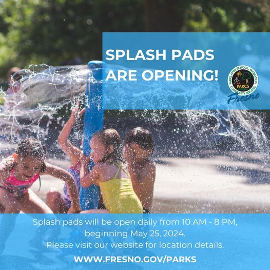 City of Fresno splash pads 2024
