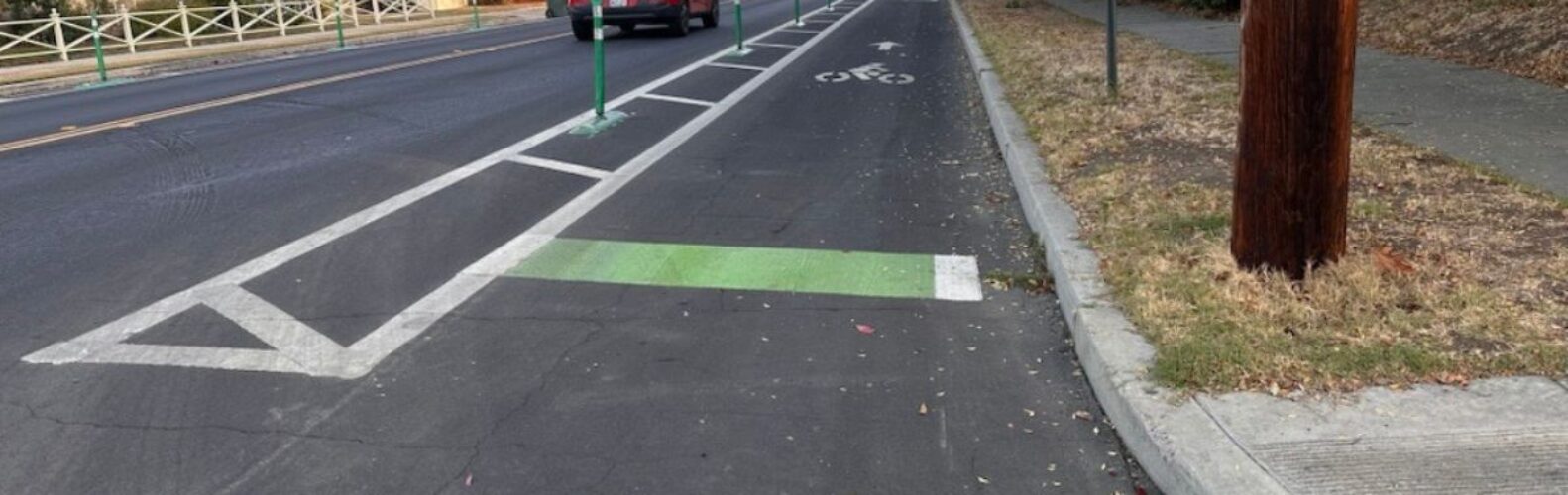 The bike lane on Palm Ave.