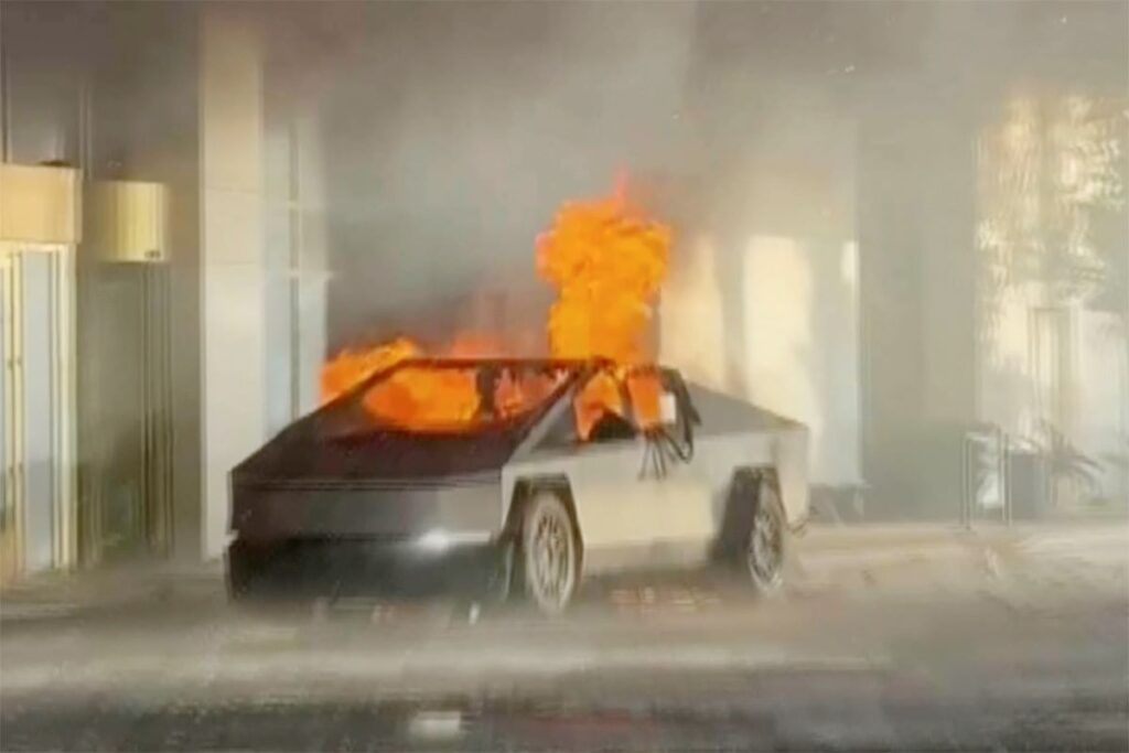 Las Vegas cybertruck after explosion