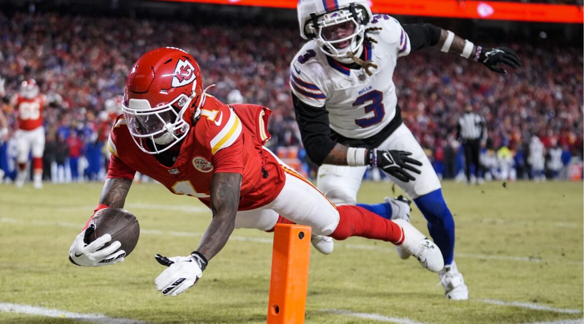 Xavier Worthy AFC title game touchdown