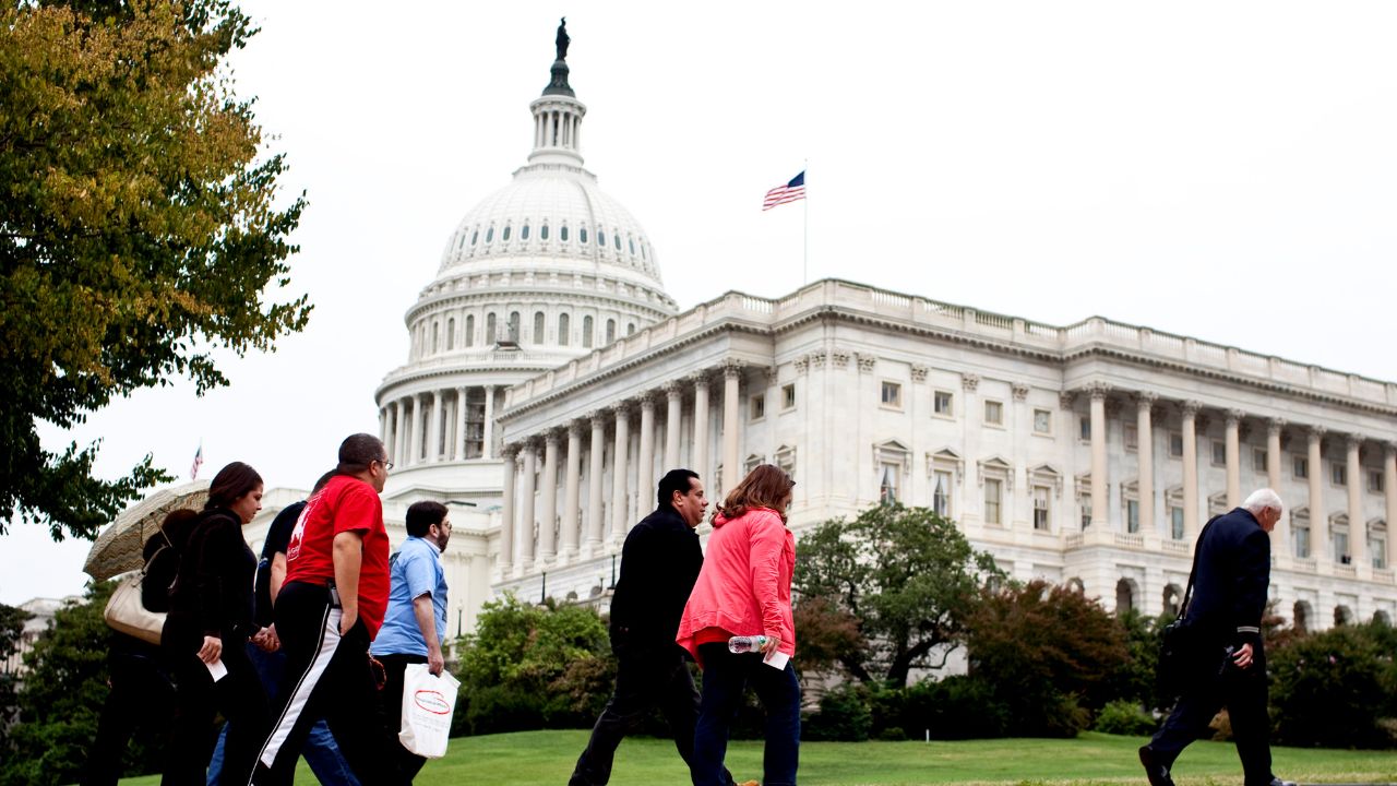 9/11 first responders, construction workers, and supporters arrive to listen to the debate on the James Zadroga 9/11 Health and Compensation Act, on Capitol Hill in Washington, Sept. 23, 2010. In a rare pushback against President Donald Trump, a coalition of congressional Republicans from the New York area rebuked the president for cuts to a federal program that administers aid to emergency workers and others suffering from toxins related to the terrorist attacks of Sept. 11, 2001. (Drew Angerer/ The New York Times)