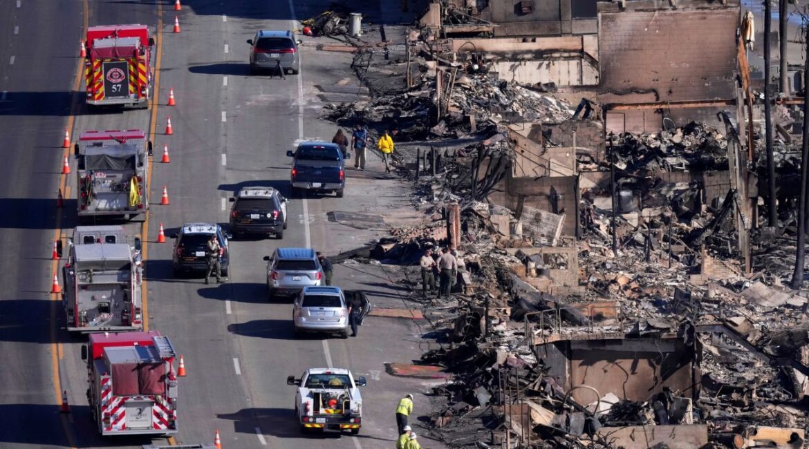 Homes along the Pacific Coast Highway are seen burned by the Palisades Fire, Sunday, Jan. 12, 2025, in Malibu, Calif. (AP File)
