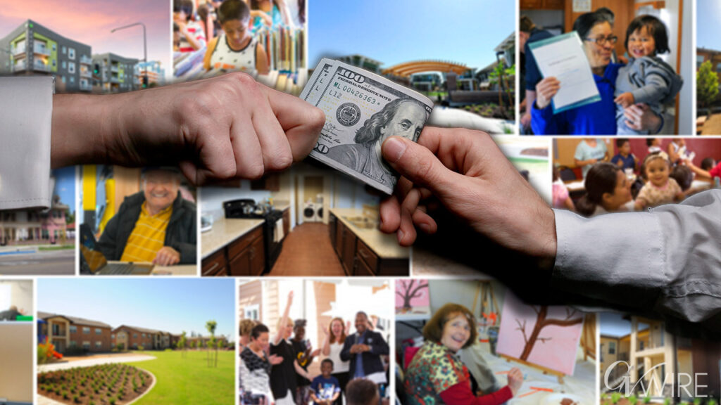 Collage image symbolizing families receiving down payment help to buy a home