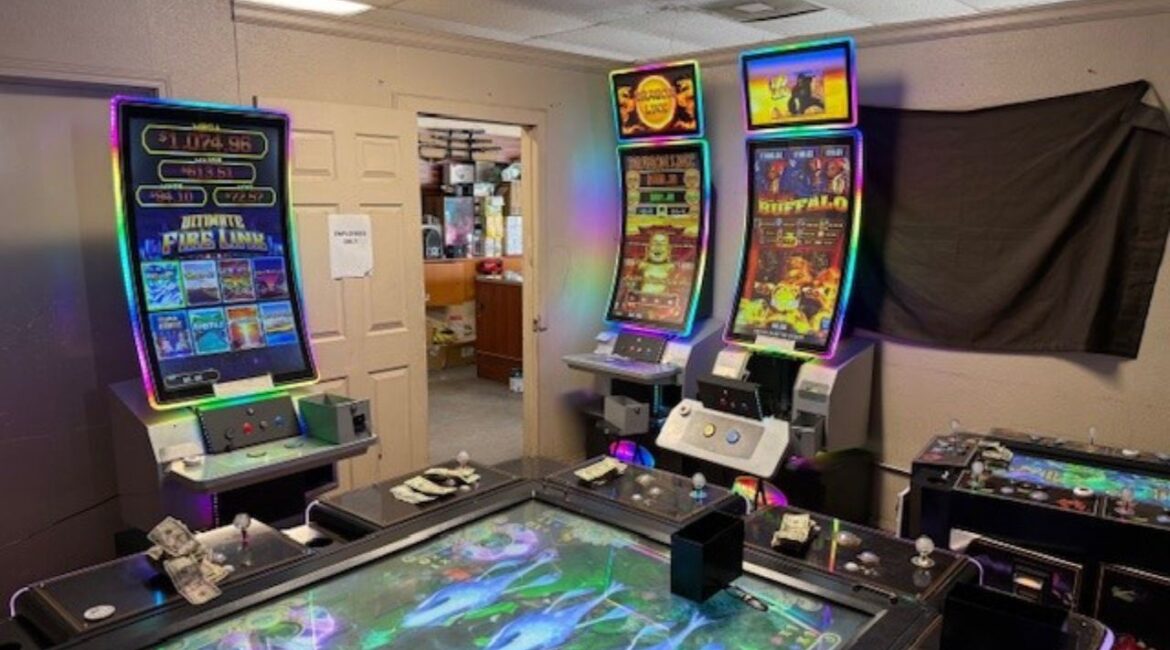 A Merced business owner was arrested on Tuesday, March 4, 2025, for operating an illegal gambling enterprise at Cell Kings after a search revealed multiple gambling machines and seized funds. (Merced PD)