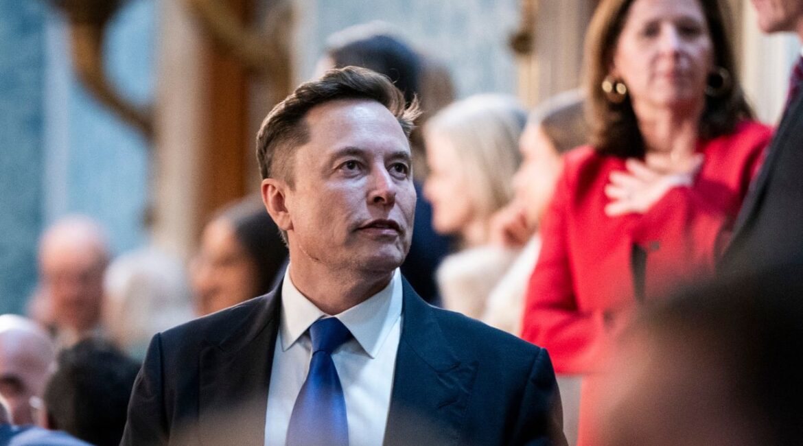 Elon Musk, special government employee and overseer of Department of Government Efficiency (DOGE), arrives before President Donald Trump gives an address to a joint session of Congress on Capitol Hill, in Washington, March 4, 2025. A federal judge in Washington ordered Elon Musk’s team and the Office of Management and Budget to begin releasing internal documents “as soon as practicable.”(Haiyun Jiang/The New York Times)