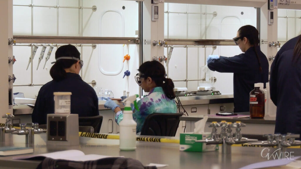 Fresno City College students at the new Science Building