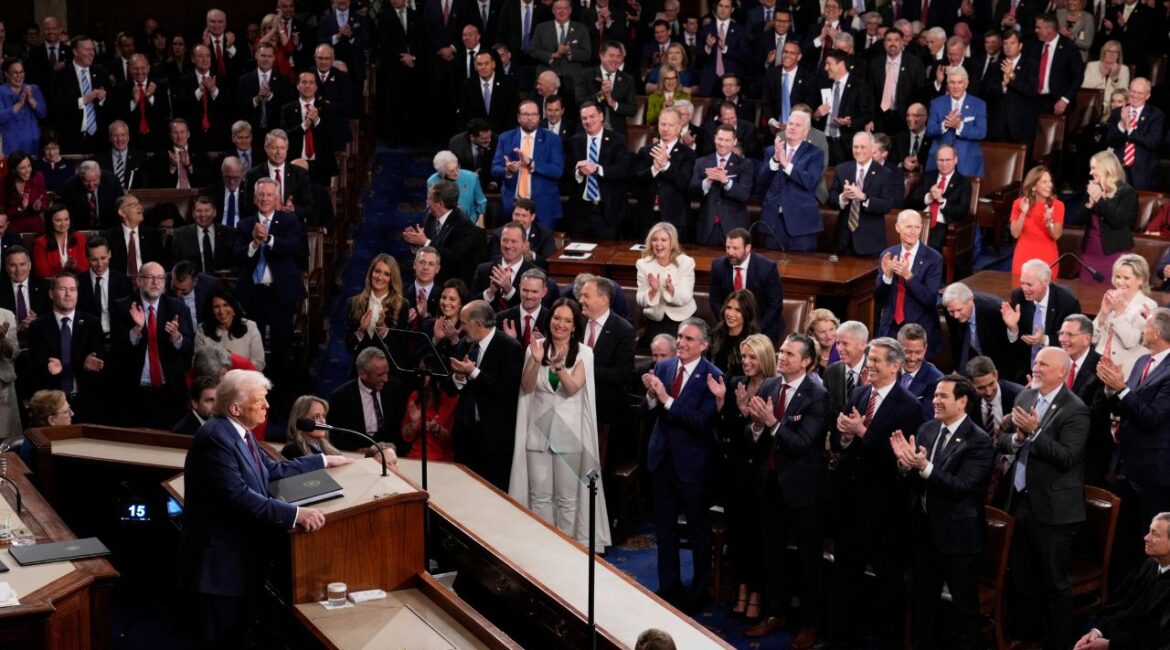 President Donald Trump addresses a joint session of Congress at the Capitol in Washington, Tuesday, March 4, 2025. (AP Photo/J. Scott Applewhite)