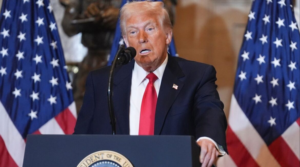 President Donald Trump speaks at the National Prayer Breakfast at the Capitol in Washington, Feb. 6, 2025. (AP File)