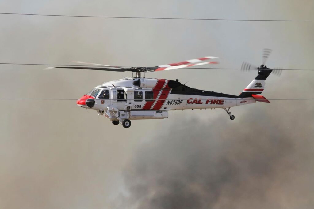 Silver Fire Helicopter