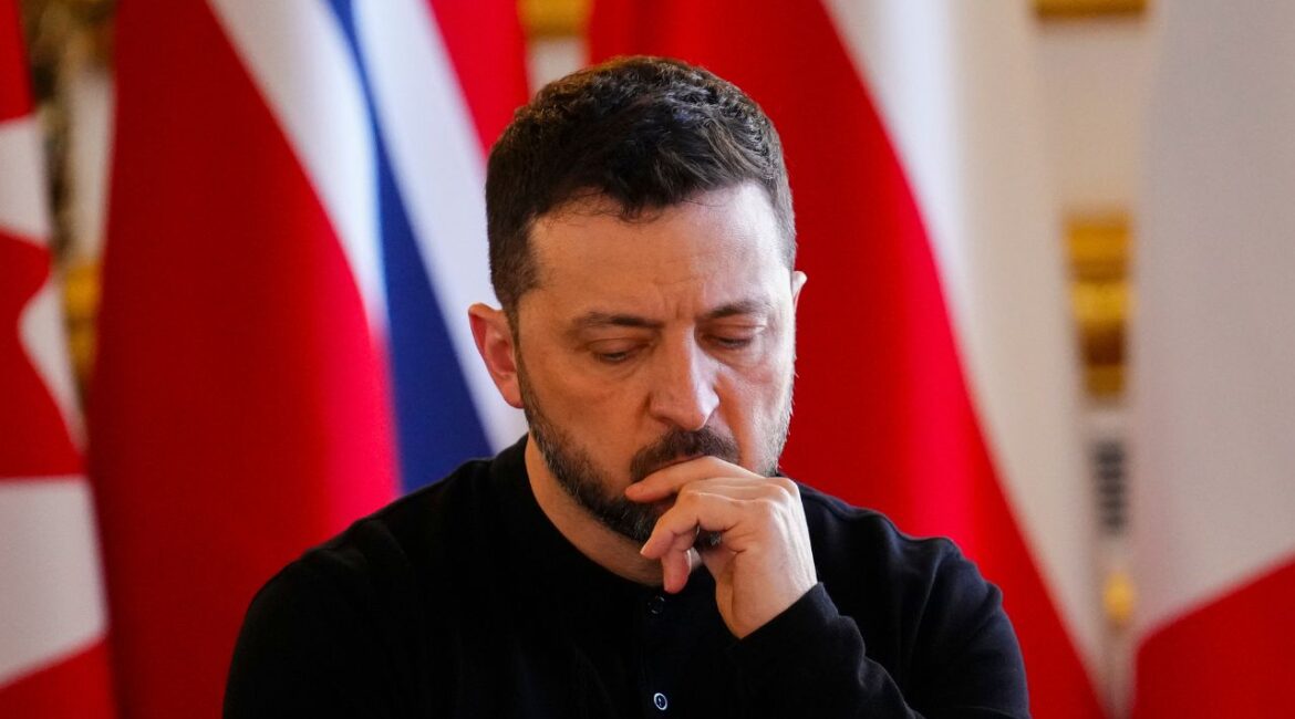 Ukrainian President Volodymyr Zelenskyy takes part in a plenary during the Securing our Future Summit on Ukraine and European security at Lancaster House in London, Sunday, March 2, 2025. (Sean Kilpatrick/The Canadian Press via AP)