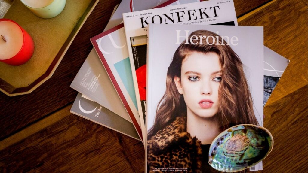 A copy of Heroine and other magazines in New York, Feb. 21, 2025. Indie print magazines with an emphasis on fashion are making waves for their striking design and high-quality production. (Sara Naomi Lewkowicz/The New York Times)