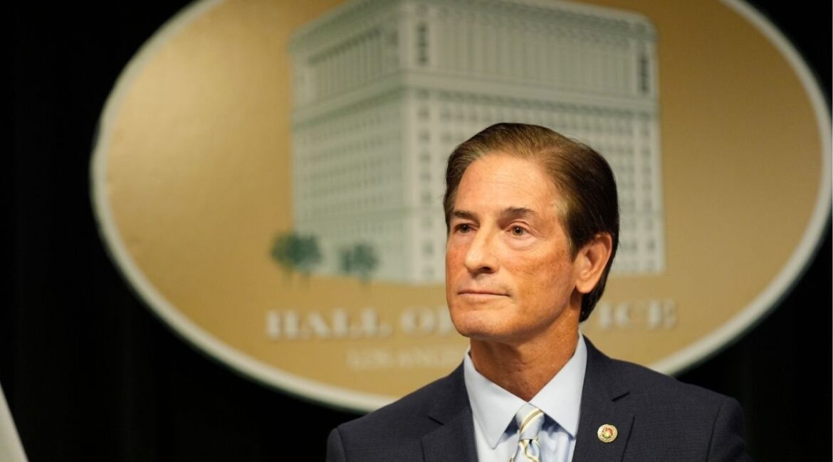 Los Angeles County District Attorney Nathan Hochman speaks at a news conference in Los Angeles, Monday, March 10, 2025. (AP File)