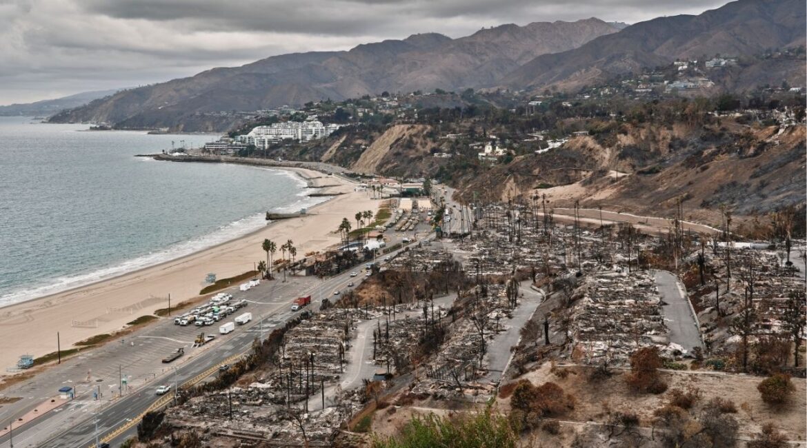 The Pacific Palisades neighborhood of Los Angeles after the fires, on Jan. 25, 2025. Steve Soboroff was picked by Mayor Karen Bass to lead the city’s rebuilding effort, but dust-ups over his compensation, the scope of his authority and more got in the way. (Philip Cheung/The New York Times)