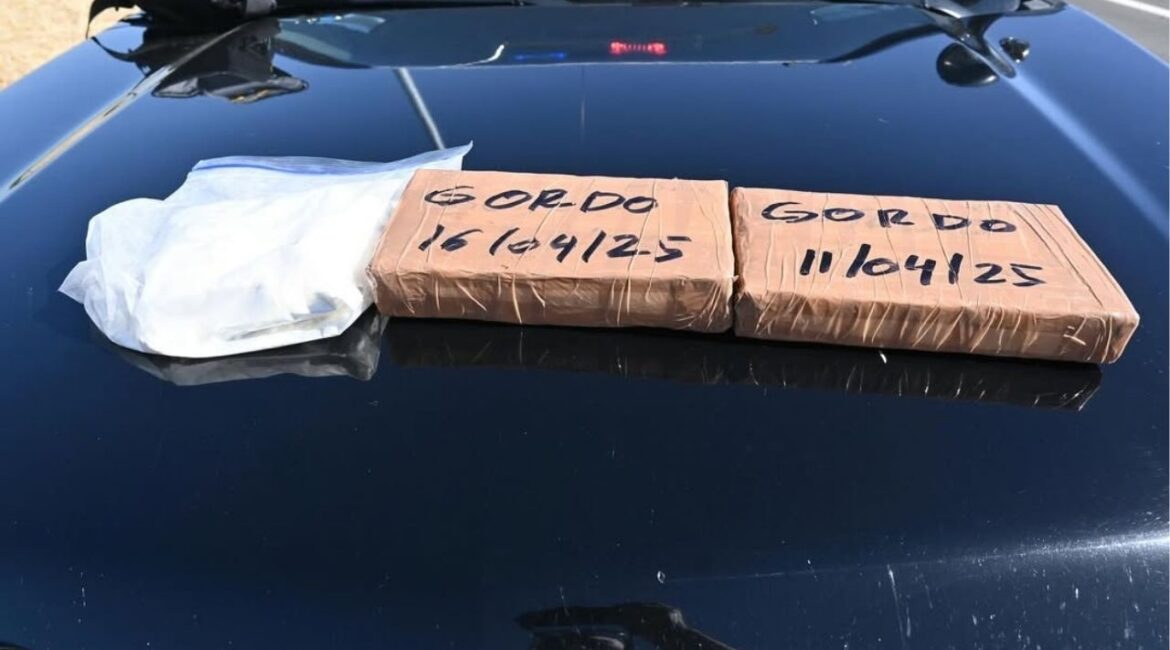 A Fresno County traffic stop led to the arrest of a driver and the seizure of approximately $250,000 worth of cocaine hidden in a car's dashboard and seat on Sunday, May 11, 2025. (CHP)