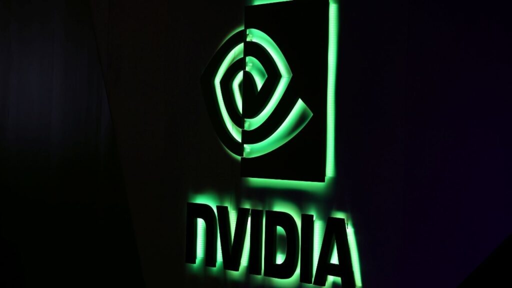 A NVIDIA logo is shown at SIGGRAPH 2017 in Los Angeles, California, U.S. July 31, 2017. REUTERS/Mike Blake