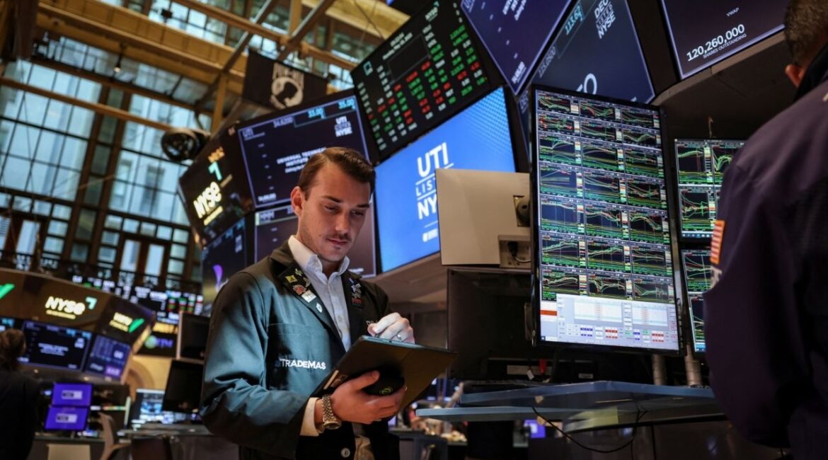 A trader works on the floor at the New York Stock Exchange (NYSE) in New York City, U.S., May 19, 2025. REUTERSJeenah MoonFile Photo