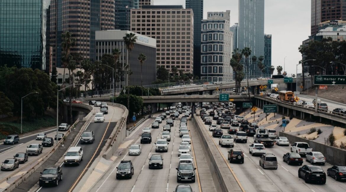 FILE — Traffic on Highway 101 in Los Angeles, May 25, 2023. The Republicans with full control of politics in Washington, delivered a sharp rebuke to the state this week by blocking California’s landmark plan to phase out the sale of new gasoline-powered vehicles. (Mark Abramson/The New York Times)
