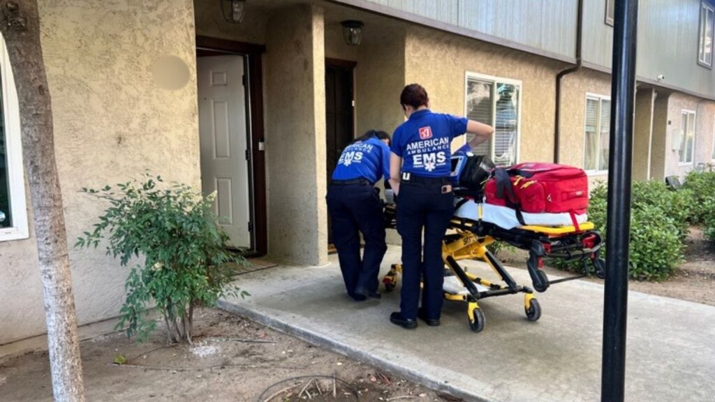 Fresno emergency crews respond to a potential overdose in Southeast Fresno on Wednesday, May 21, 2025. (GV Wire/Anthony W. Haddad)